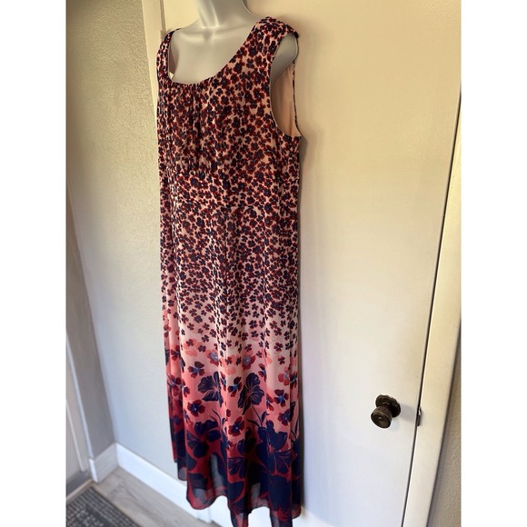 Dress CB Established 1962 Dress Plus Sz 20 Sleeveless Long Multi Color Floral - Picture 9 of 16